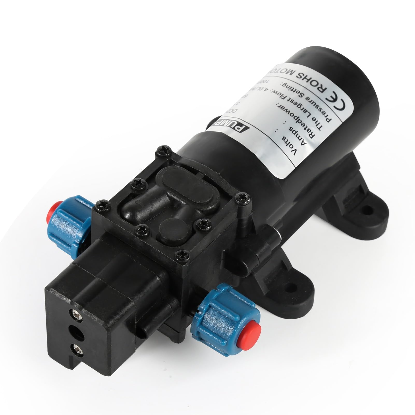 DEWIN Membranpumpe, Selbstansaugende Wasserpumpe Automatischer Schalter 4L/min Hochdruck Autowaschwassersprüher 24V 60W