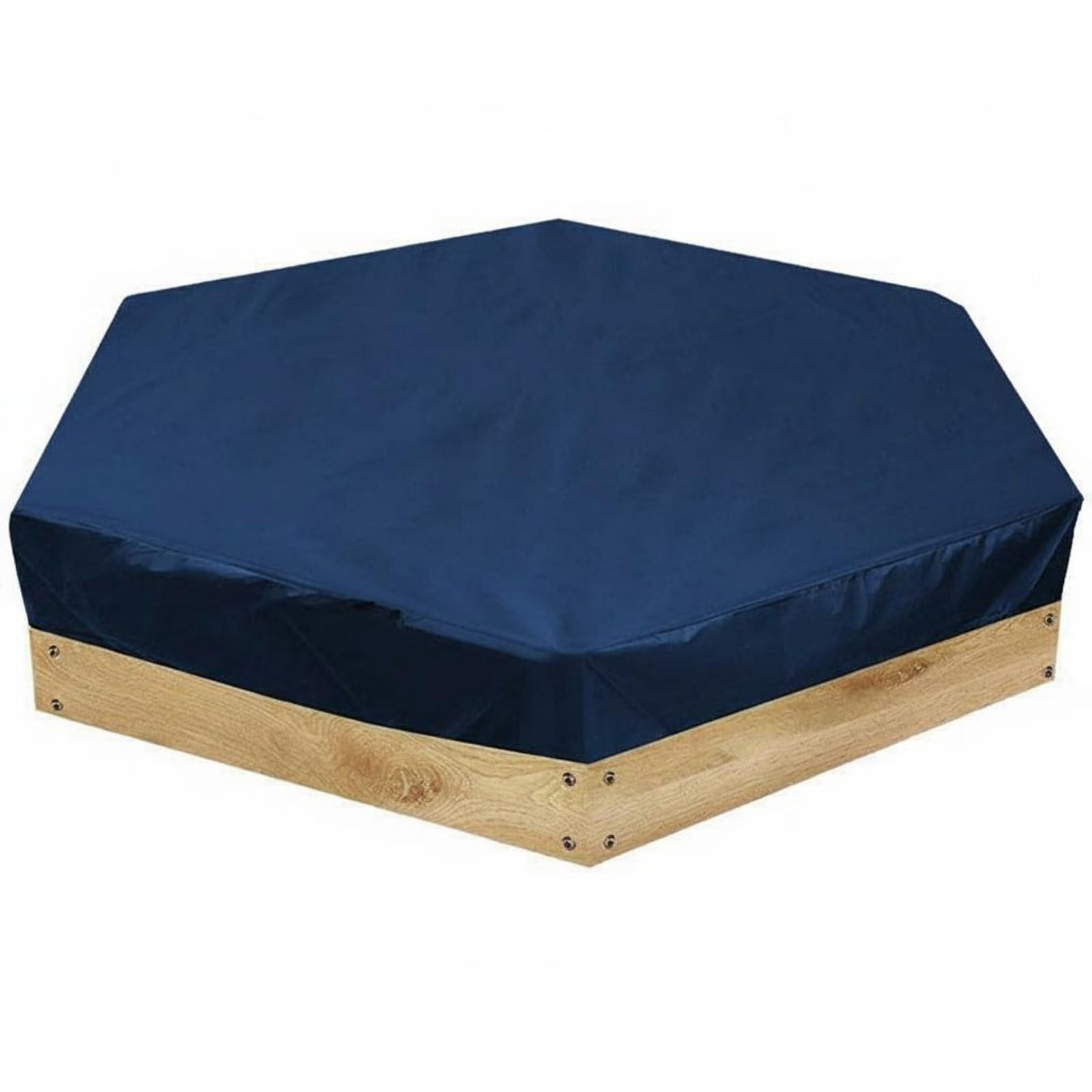 Sun Protection Hexagonal Sandbox Cover 210D Material Hexagon Sandpit Cover Dustproof Waterproof Sandbox Tarp All-Season Use for Children, Garden, Backyard, Patio, Dark Blue, 230-200-20cm-image-26