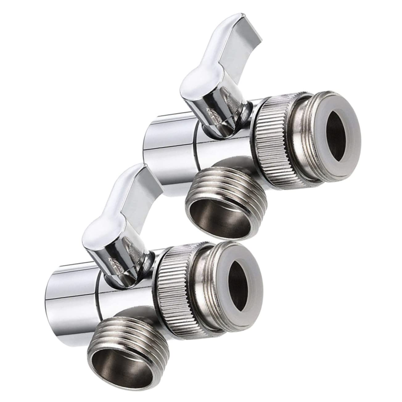 Paquete de 2 adaptadores de manguera de agua dual para accesorios de rociador de fregadero, conector universal para tuberías de agua de cocina y baño