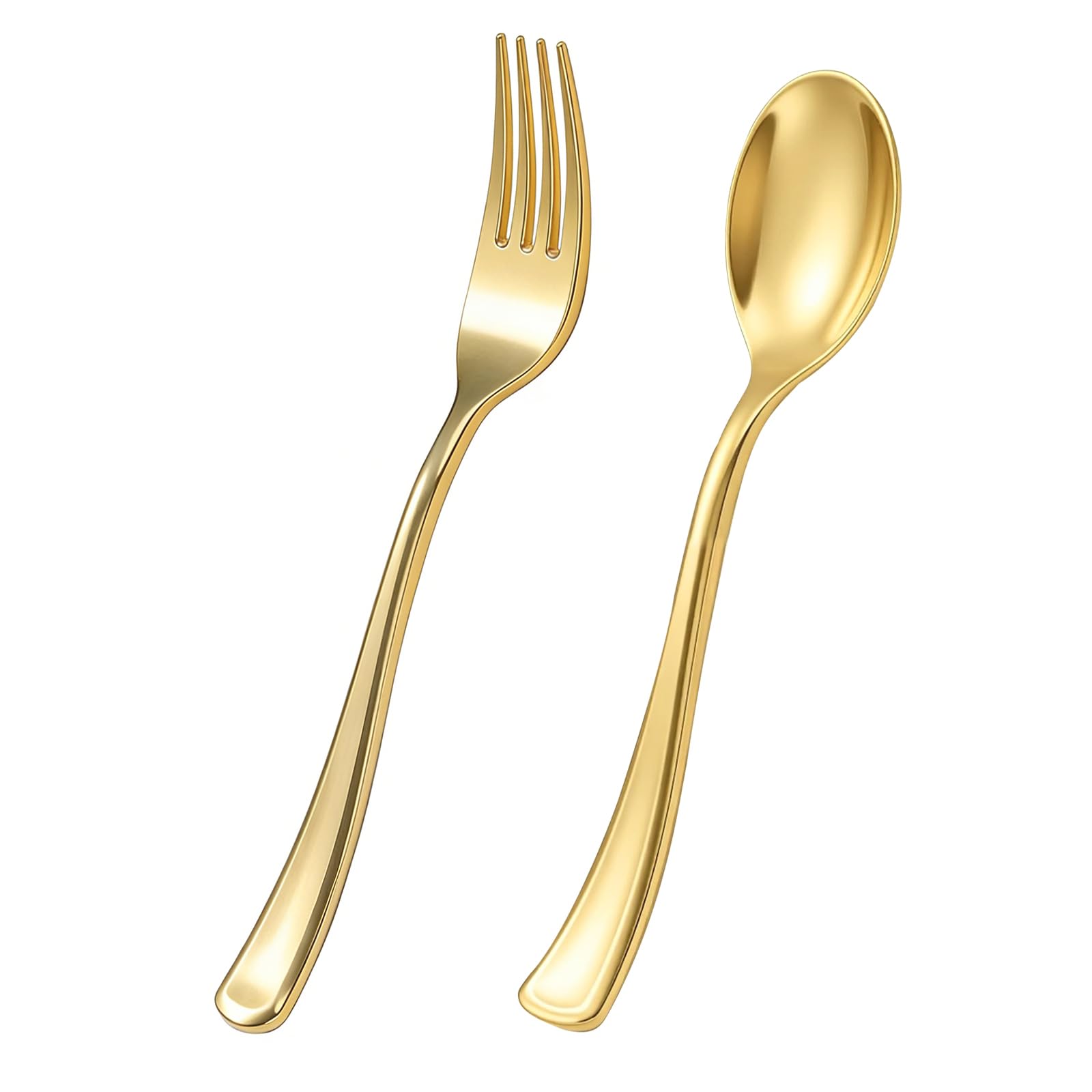 Photo 1 of Goodluck Gold Plastic Silverware, 100 PCS