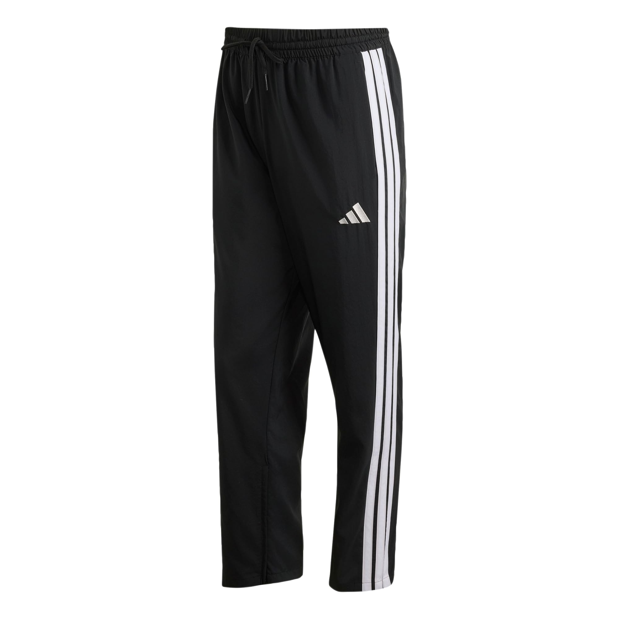 adidas Men's Essential Three Stripes Stanford Open Hem Pants, Black/White, XL
