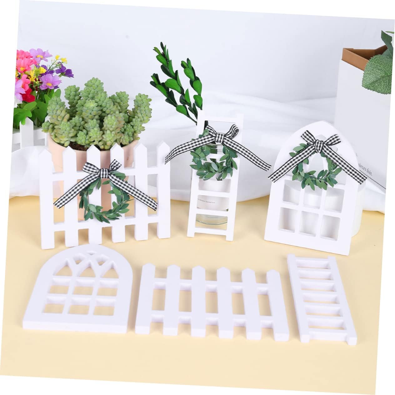 3pcs Wooden Layered Tray Decor Xmas for Table Tiered Display
