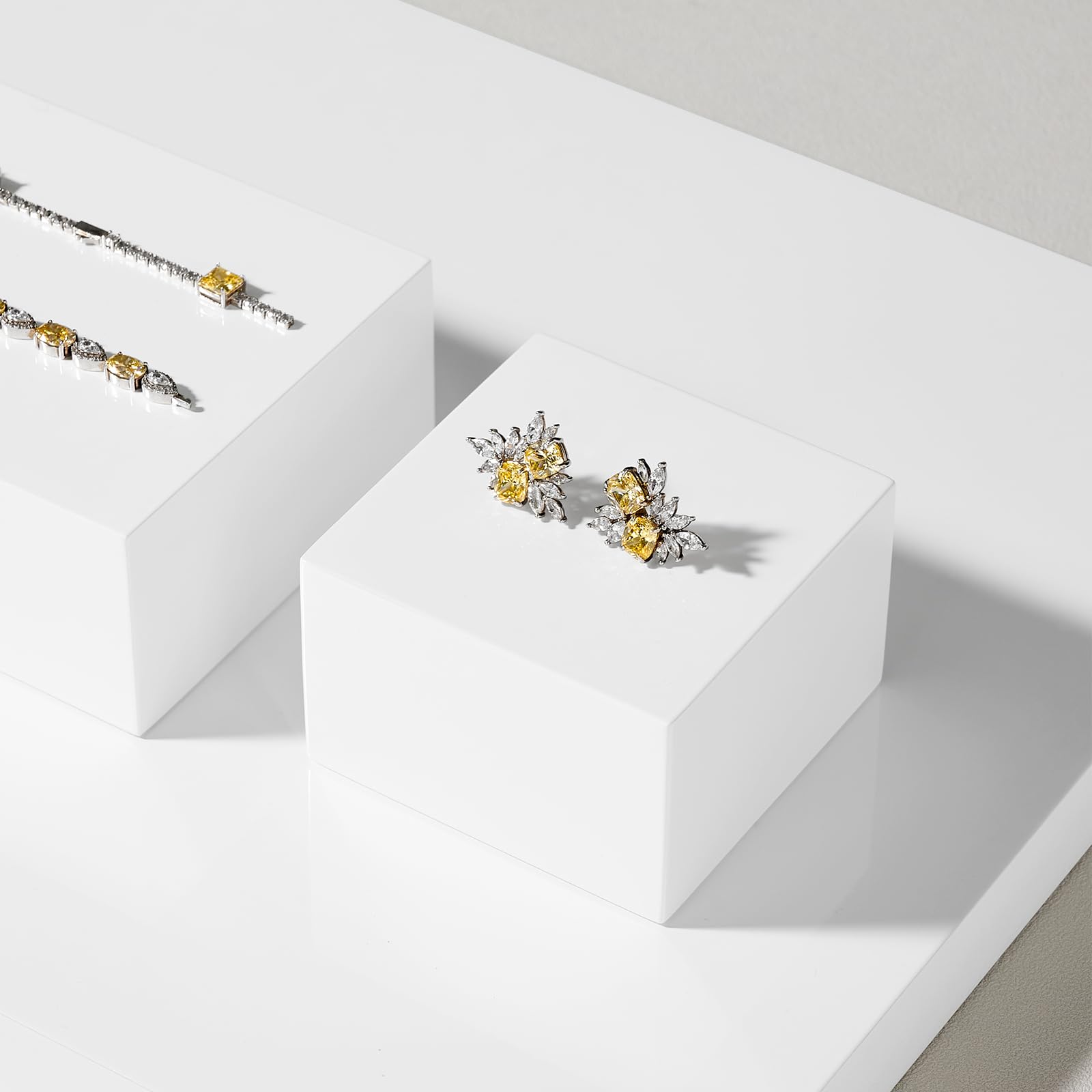 Oirlv Présentoir à bijoux carré en bois massif de style minimaliste - Blanc - SM05206