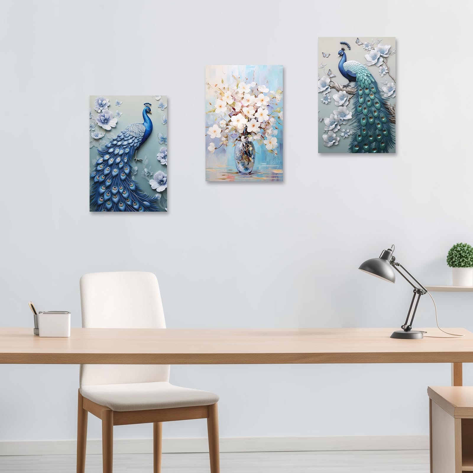 Quadro Pavone Da Parete LZIMU Stampe Su Tela Pavone Piuma Di Pavone Blu  Quadri Quadro Con Pavone, image size:1600x1600