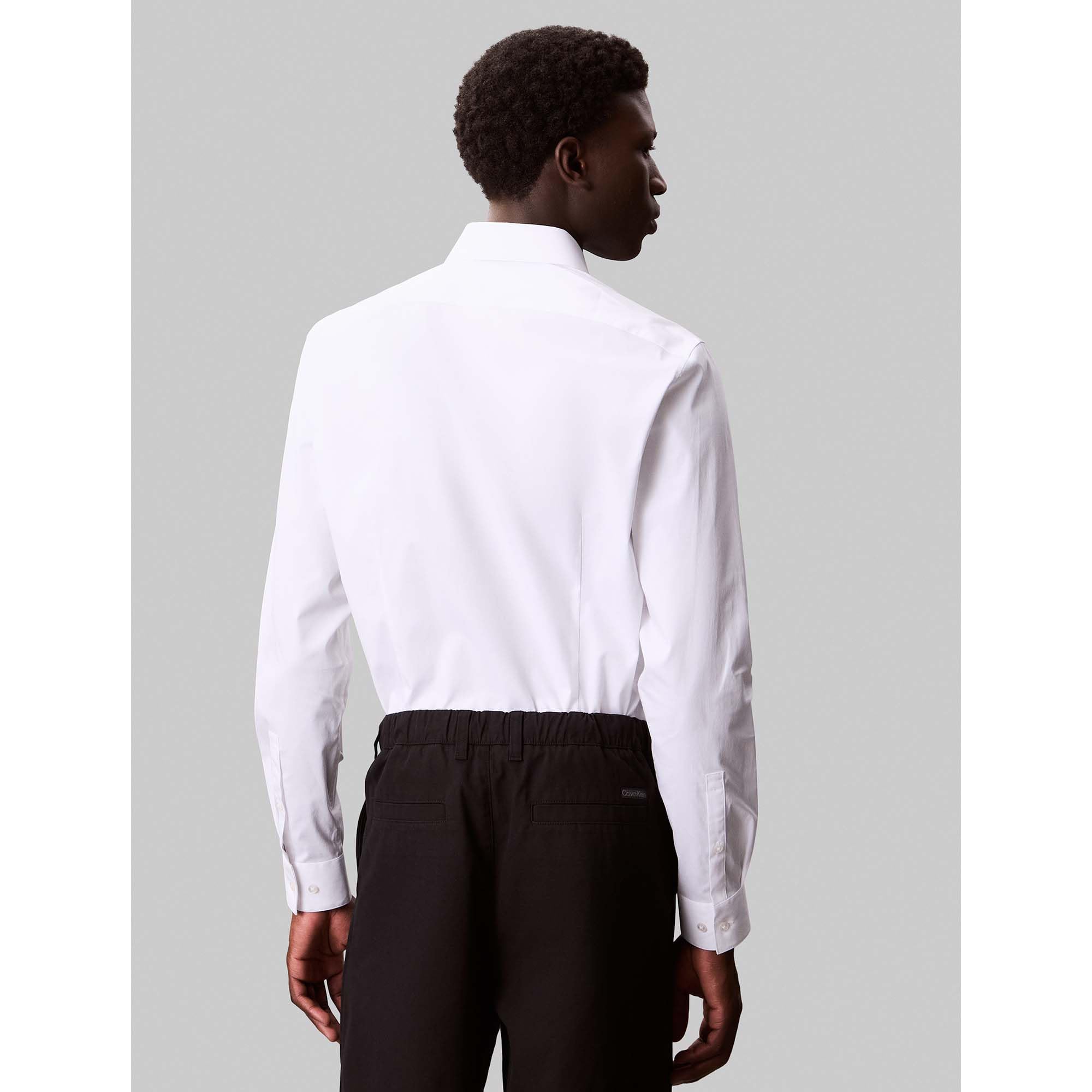 Calvin Klein Camicia da Uomo Slim ESNTL Poplin NOS STR SLD, Bianco (Bianco), L