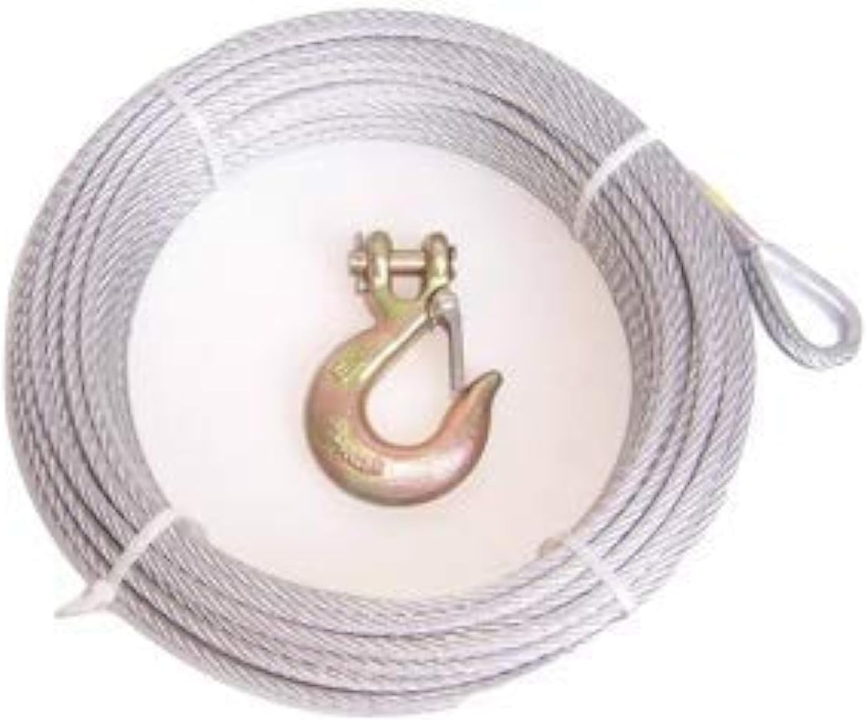 Advantage 5/16, 7x19, Galvanized Steel Winch Cable (50 ft with 3/8 G70 Clevis Slip Hook)