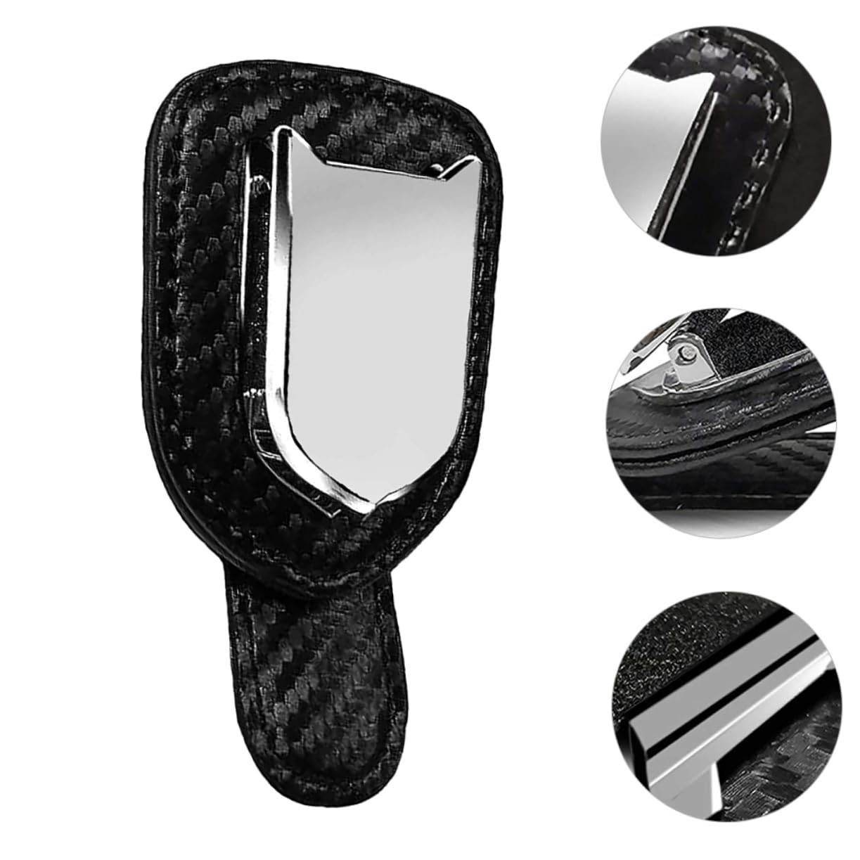 3stücke Car Glasses Holder Pu Carbonfaser Brillenclip Für Auto Sonnenblende Installieren rutschfest Schützt Brillen Vor Kratzern Und Verlust