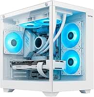 Gabinete Gamer Branco GB1791 4 fans RGB Micro-Atx Em vidro temperado