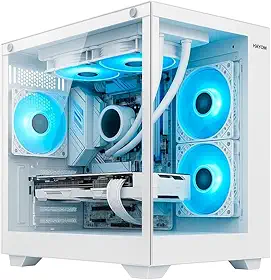 Gabinete Gamer Branco GB1791 4 fans RGB Micro-Atx Em vidro temperado