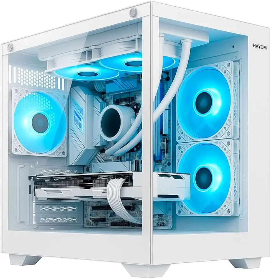 Gabinete Gamer Branco GB1791 4 fans RGB Micro-Atx Em vidro temperado