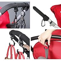 Vista 4 de Ganchos para cochecito de bebé, prácticos accesorios para cochecito de mamá, ganchos para colgar bolsas de pañales, bolsos, organizador