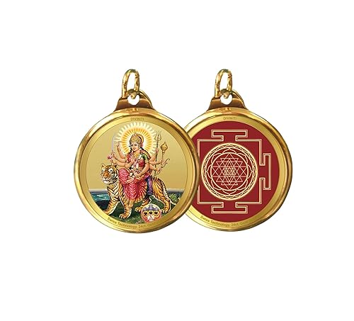 24K Double sided Gold Plated Pendant | 22 MM Flip Coin for Men, Women and children | Religious locket for Health & Wealth | Idol for gifting loved ones