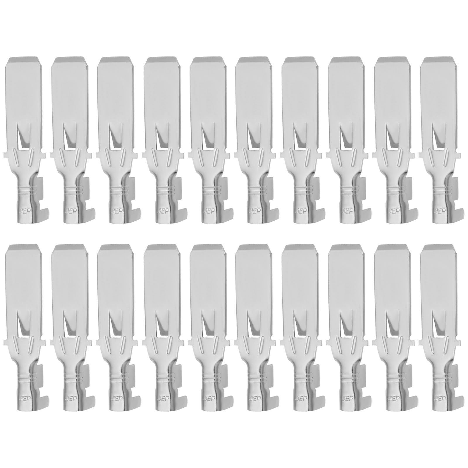 OTOTEC 20Pcs 9.5mm Wire Connectors Brass Flat Plugs Wire Crimping Terminals Cross Sectional Area 4mm² Suitable for Automotive Parts Home Appliances Silver