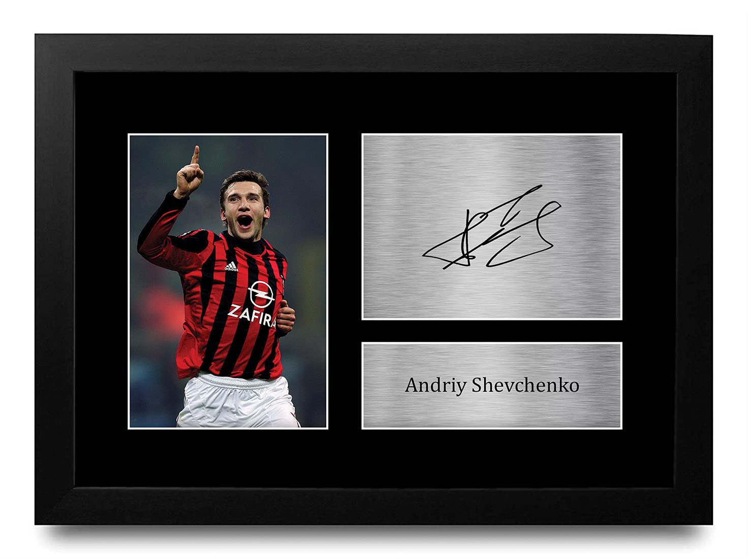 HWC Trading FR A4 Andriy Shevchenko A C Milan Geschenken Afgedrukt Gesigneerde Handtekening Foto Voor Voetbalfans En Voetbalsupporters - A4 Framed