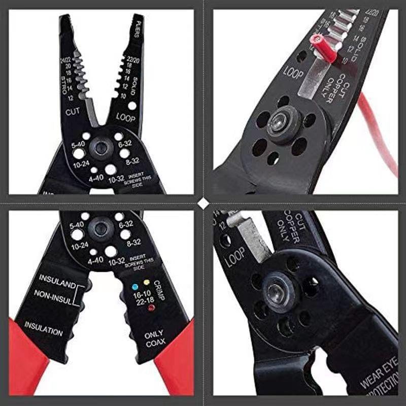 Wire Stripper, Wire Stripper Tool, Wire Splicer Cable Stripper, Multipurpose Wire Stripping Tool, Wire Strippers for 10-20 AWG Electric Wire, 8-inch