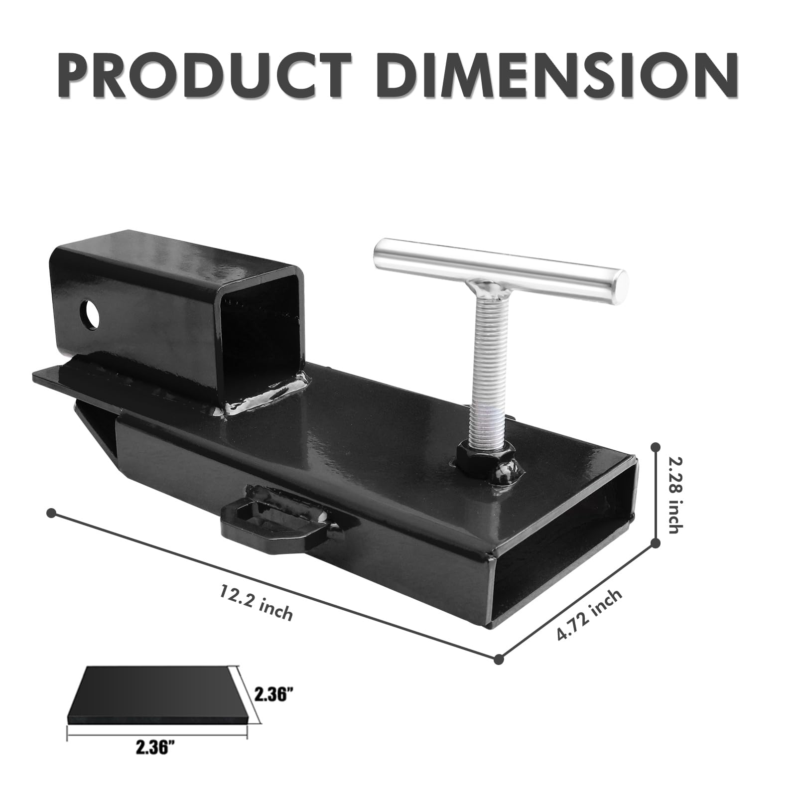 EBESTTECH - Enganche de remolque para carretilla elevadora con cadena, negro.