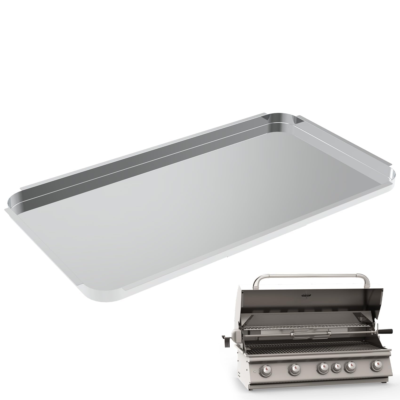 SafBbcue Stainless Steel Grease Tray for Bull 38-Inch Brahma Grill