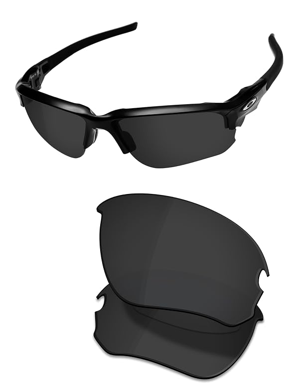 OSharp Replacement Lenses for Oakley Flak Draft OO9364-67mm Sunglasses - HD Polarized, UV Protection & Perfectly Fit - Carbon Black by OSharp - Used condition - US$26.59