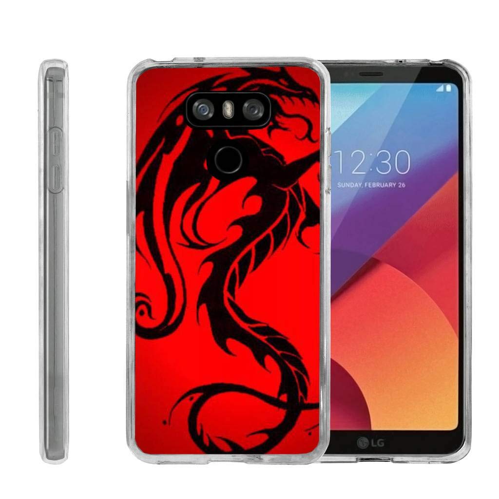 TurtleArmor | Compatible with LG G6 Case | LG G6+ Case | LG G6 Plus Case [Flexible Armor] Flexible TPU Case Slim Fitted Soft Armor Cover - Red Dragon