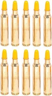 St Action Pro Pack of 10 Inert .223 REM Remington 5.56 NATO M16 AR-15 Rifle Orange Safety Trainer Cartridge Dummy Ammunition Ammo Shell Rounds with Brass Case