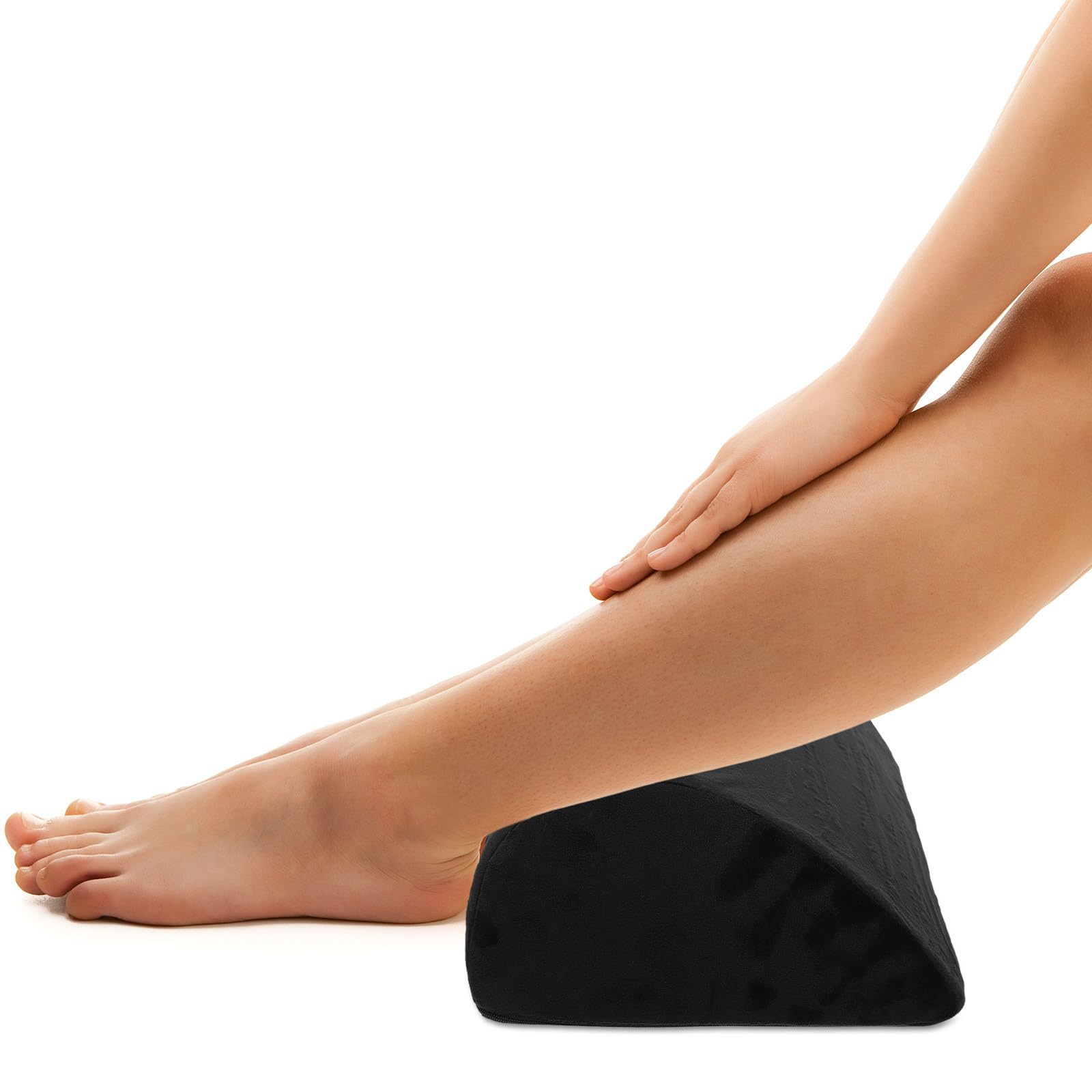 SHINEOFI Reposapiés Ergonómico de Espuma Viscoelástica con Asa, Soporte Estable y Funda Lavable para Uso en Casa y Oficina, Diseño Portátil Rectangular