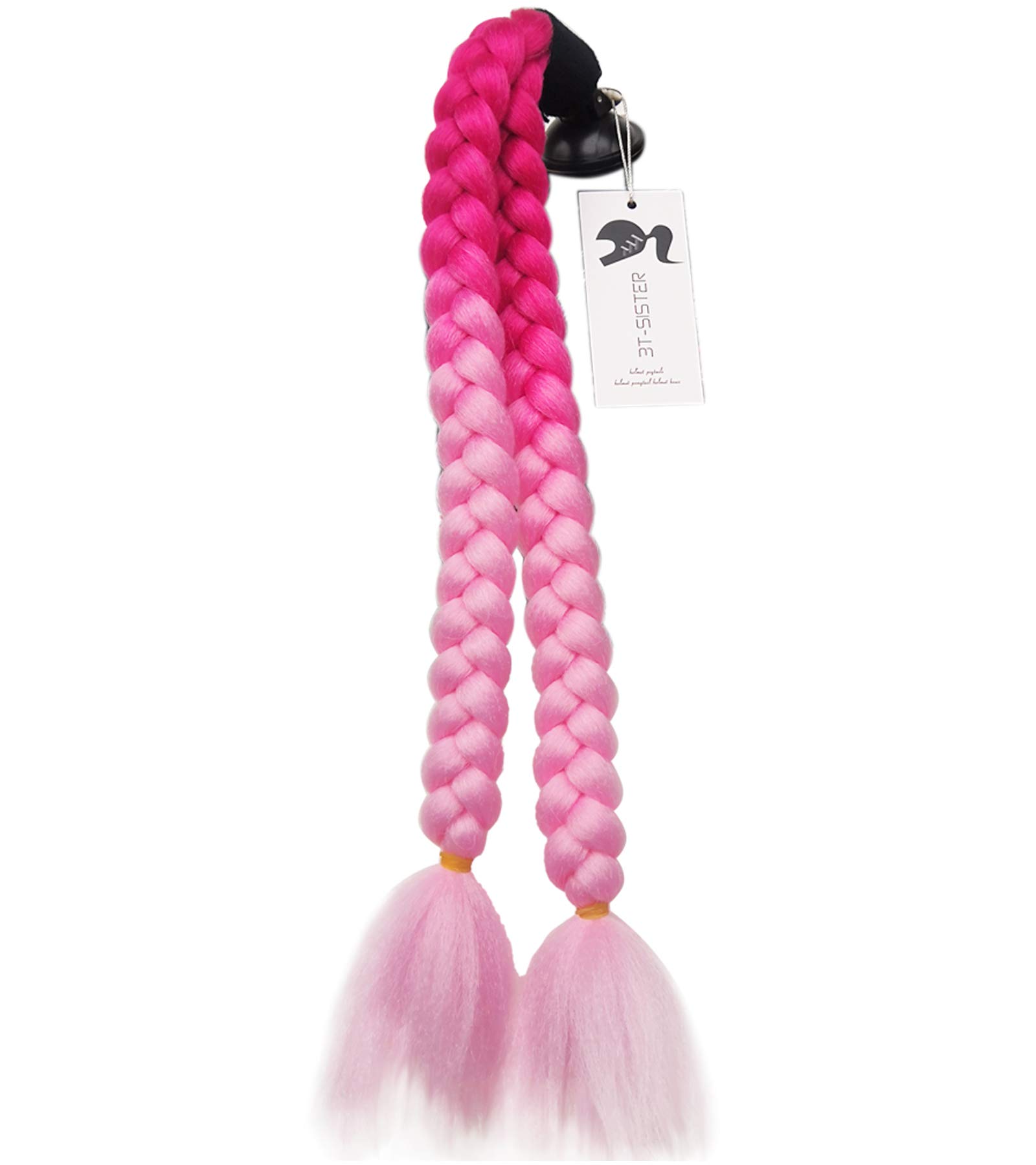 Queue De Cheval Tressée Pour Casque Moto - 22 Pouces - Ventouse Puissante - 1 Pièce