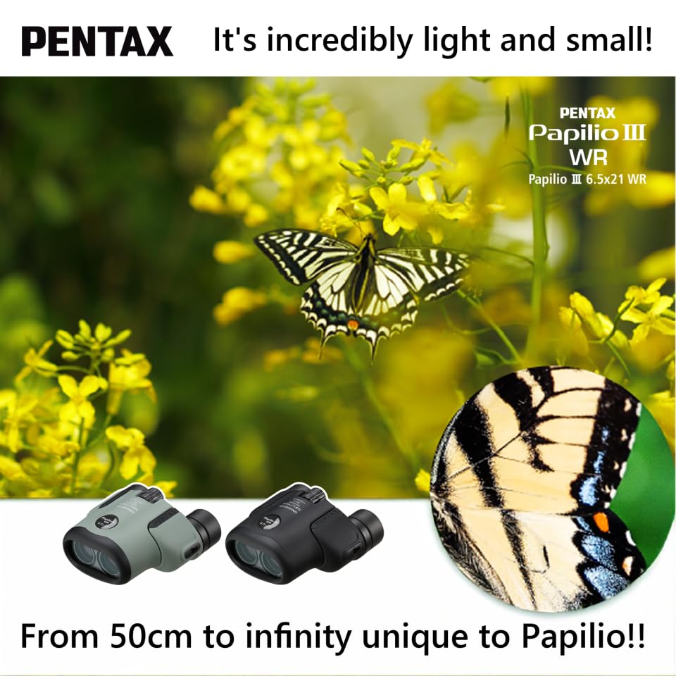Binoculares Pentax Papilio III 6.5x21 WR Olive miniatura 3