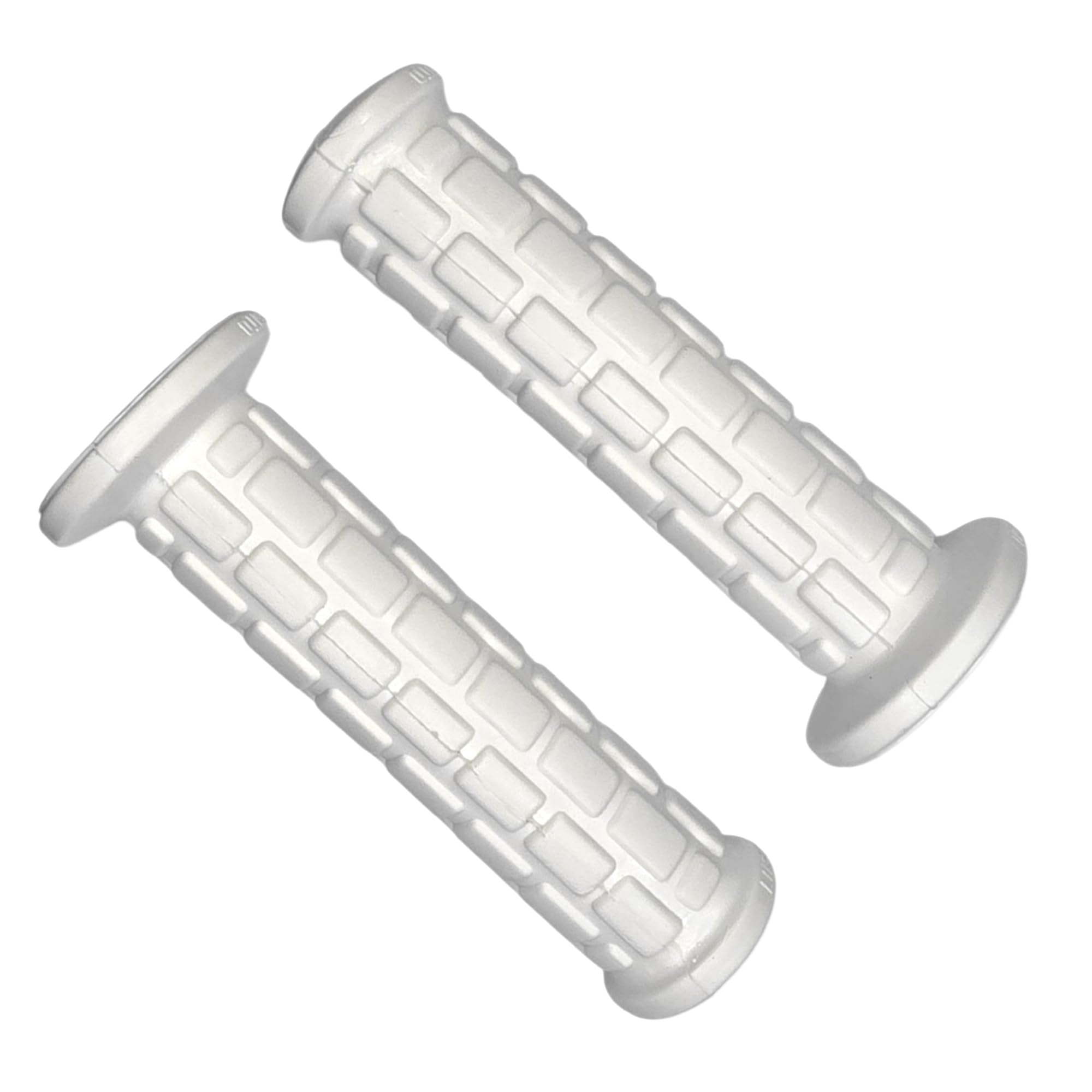 cyclingcolors Motorcycle Handlebar Grips 130mm Left 7/8" (22mm) Right 1" (24mm) Non-Slip Coating Easy Installation For Motorcycle Scooter Moped White