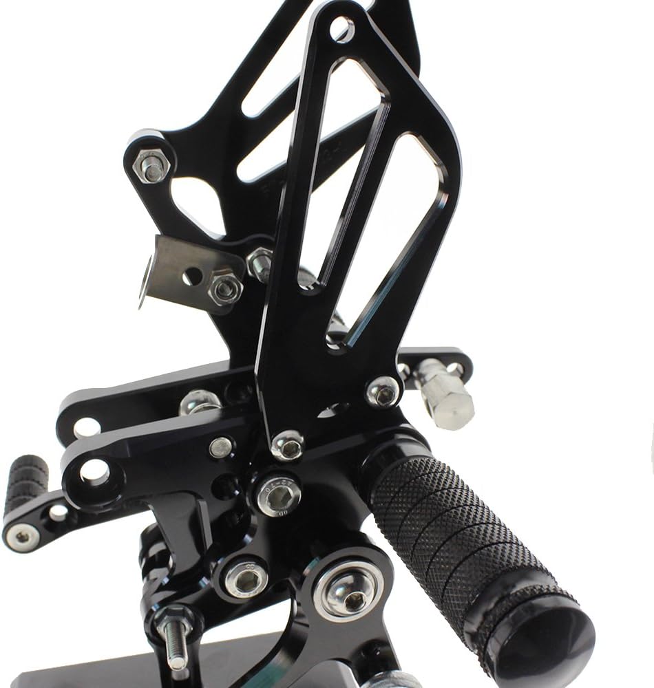 CNC K1 Motorcycle Rearset Foot Pegs Rear Set Footrests Adjustable Footpeg Shift Pedal for GSXR750 GSXR600 1996-2005,GSXR1000 2000-2004,SV650 SV650S SV1000 SV1000S 1998-2014 Black