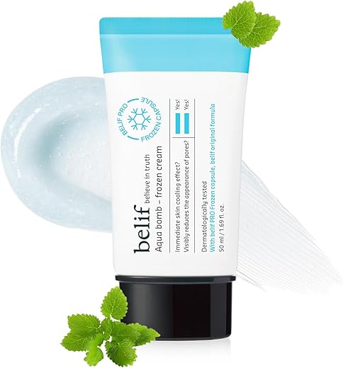 belif Aqua Bomb Frozen Gel Moisturizer – Soothe & Depuff with Copper...