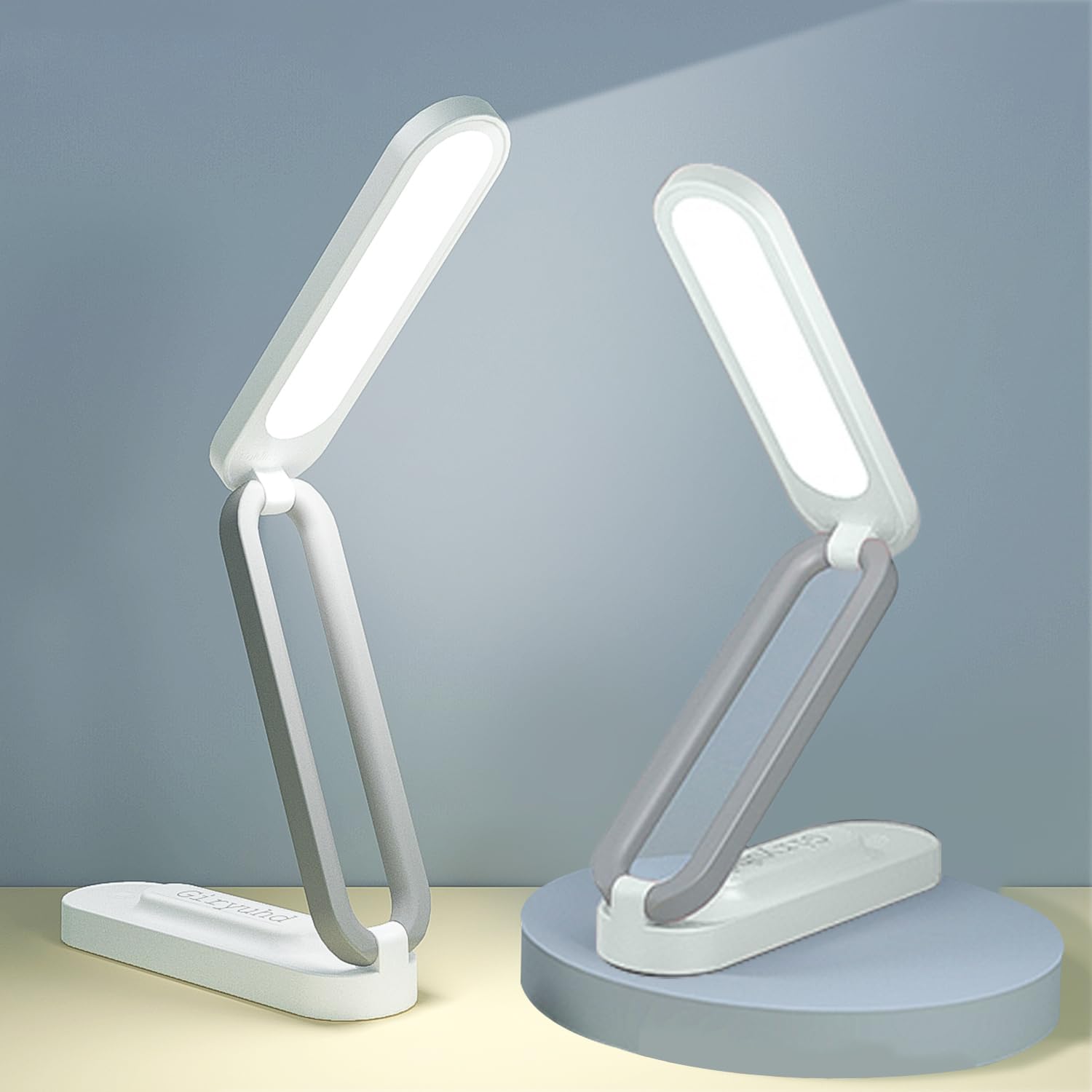 Giryuhd LED-Schreibtischlampe für Büro und Zuhause, batteriebetrieben, wiederaufladbar, faltbares und tragbares Licht, LED-Schreibtisch-Lichtleiste, 3 Helligkeiten, dimmbar, kabellose Leselampe