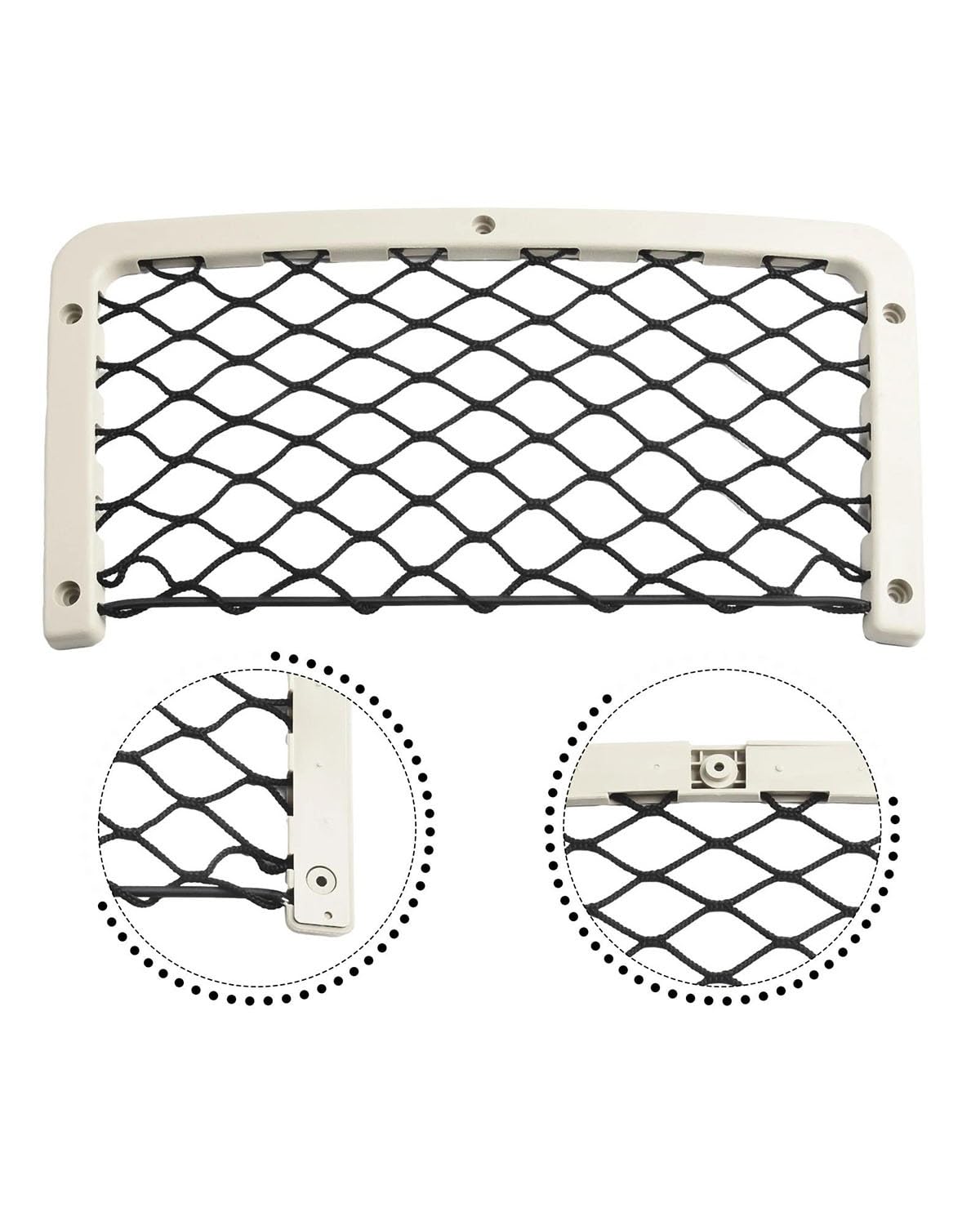 Rete portaoggetti 1 pz Rete portaoggetti Borse Accessori Interni Auto Ricambi Camper Materiale PP Beige Accessori Camper Rete portaoggetti per Auto per Camion