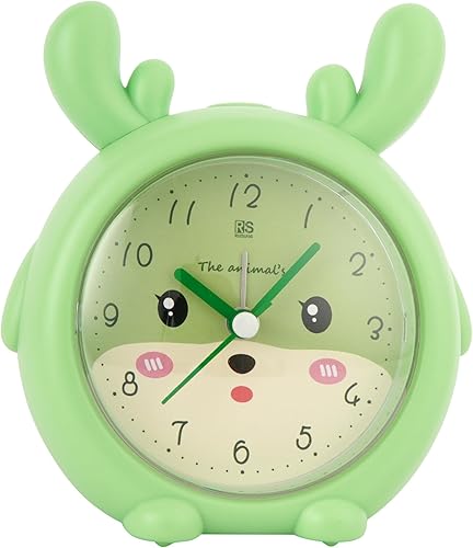 Miniatura 8 de Niños Lindo Animal PerroGato Despertador Silencioso No Ticking Silicona Reloj Noche Luz Reloj De Viaje
