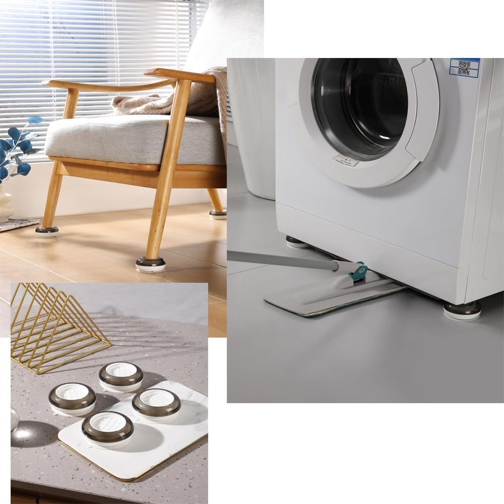 Global Impex Washing Machine Pad Shock and Noise Cancelling Washing Machine Support, Noise Reducing Anti Slip Anti Vibratior Machine Feet Pads 4Pcs 3