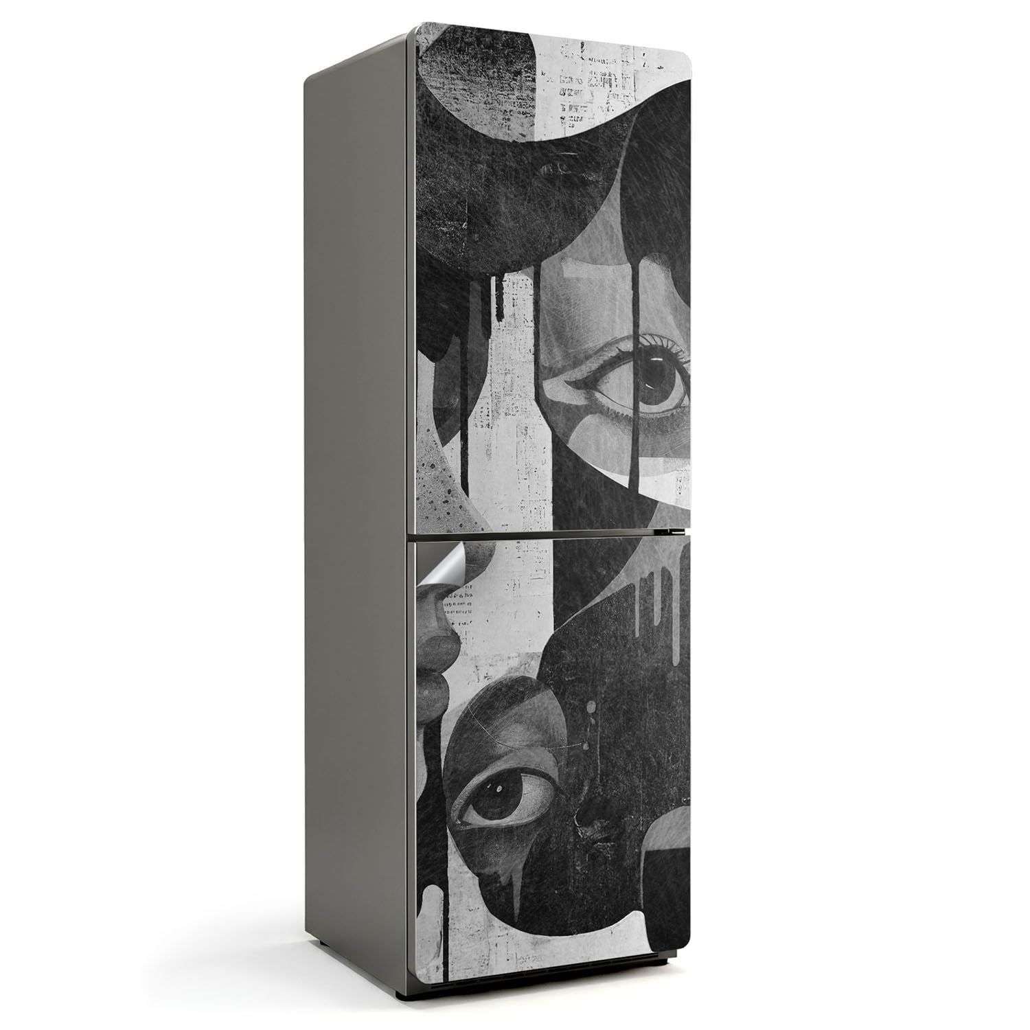 Stickers pour réfrigérateur 60x180 cm contre les rayures de frigo avec décor artistique