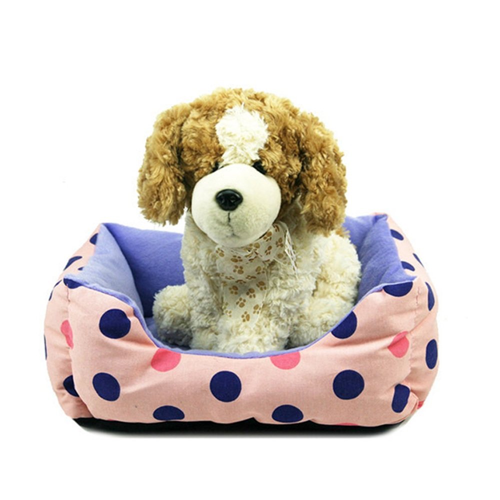 Liuxiaoqing Pet Bed for Cats Small Dogs Wave Point Side Kennel Pet Wo Taty Golden Retriever Special Pet Supplies. Soft Comfy Washable