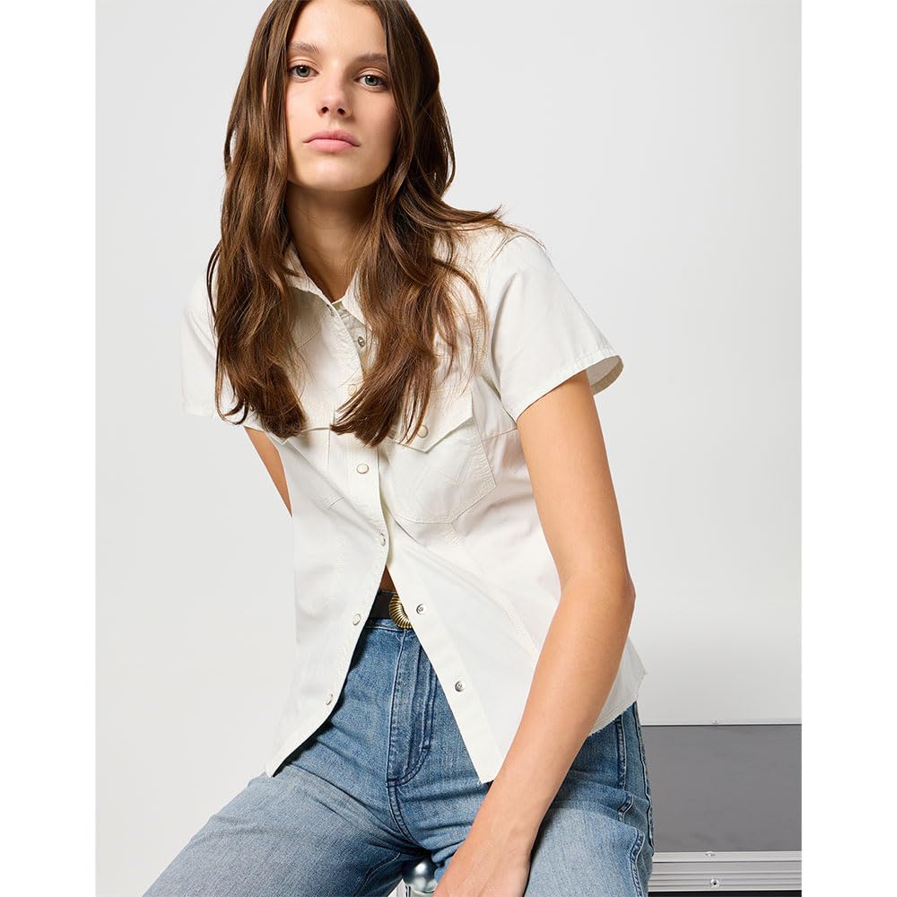 Shrunken Shirt, biały (Vintage White), M