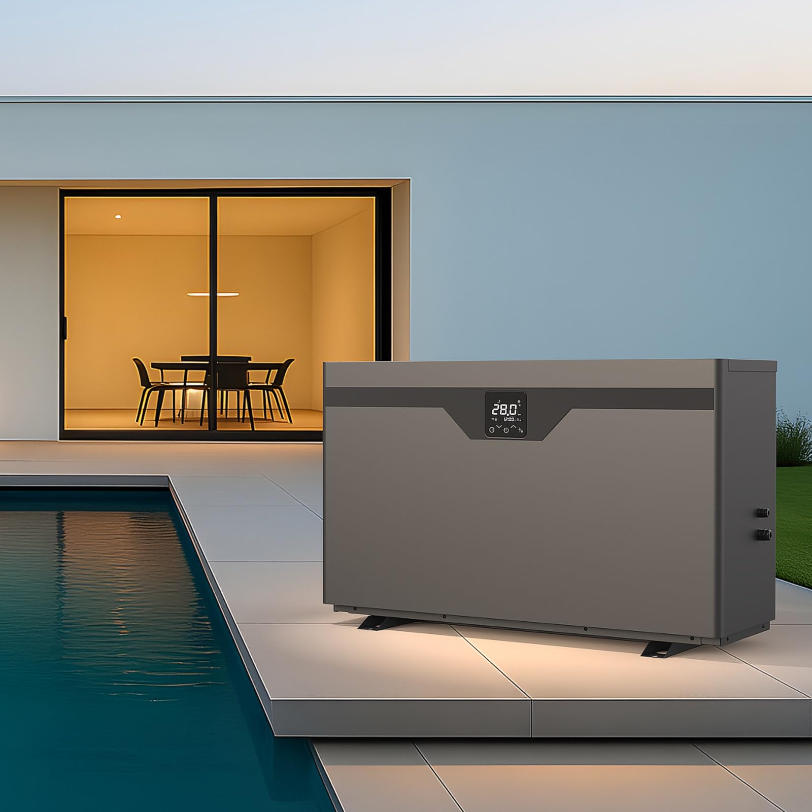 Sirius 7 Inverter Wärmepumpe 7,0 kW | Silent Modus | 32 / 38 / 50 mm | bis 31.500 l | Salzwasser geeignet (7.000 Watt)