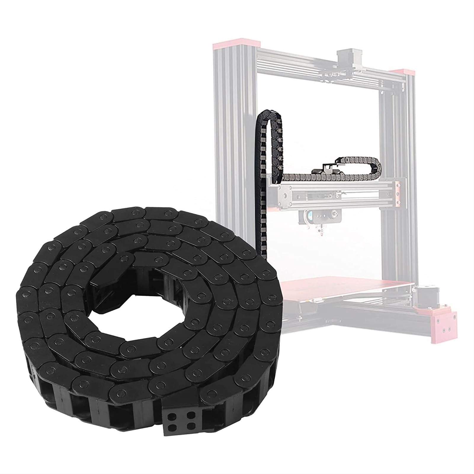 7 x 15 mm Kabelträger-Schleppkette, geschlossener Typ, flexible Kunststoff-Nylonketten, 1 m, mit Endverbindern for 3D-Drucker, CNC-Maschine