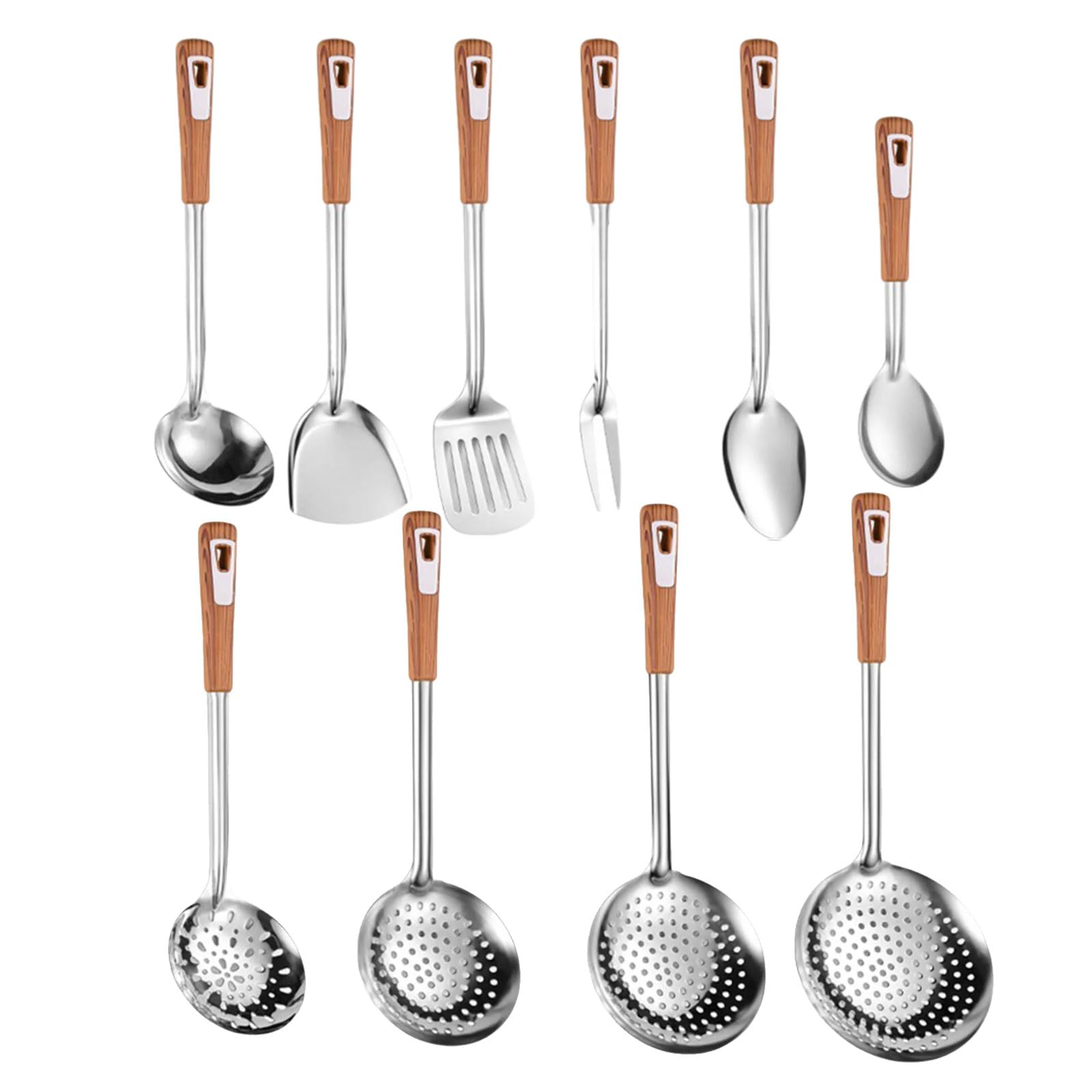 10 Stück Besteck 201 Edelstahl Küchenhelfer Küchenutensilien Kochutensilien Geeignet zum Kochen Menschen Geschenk