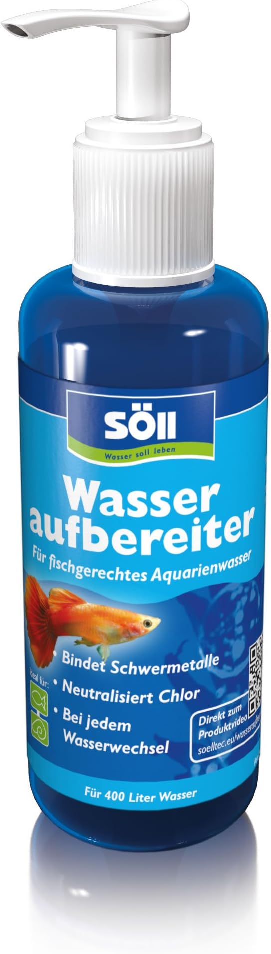 Söll 12633 Aqua Water Conditioner 100 ml (for 400 L) - Water Purification for Tap Water in Freshwater Aquariums | Pollutant Binding and Additional Vitamins