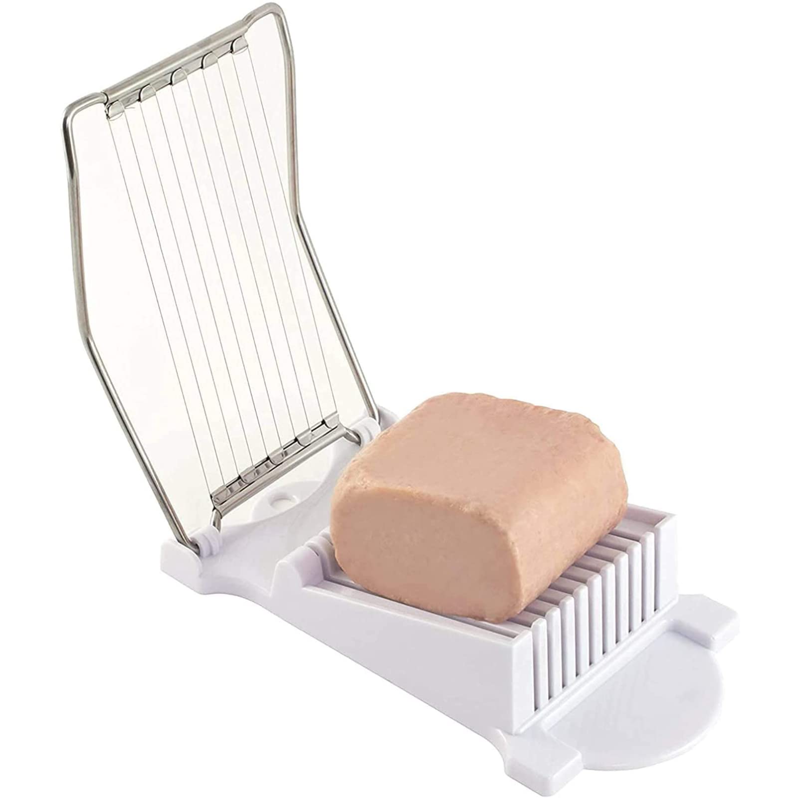 Spam Cutting Machine, Lunch Meat Slicer, Multi-Purpose Stainless Steel Wire Cutter, Egg Fruit Banana Soft Cheese Cutting Machine, Cuts 9 Slices