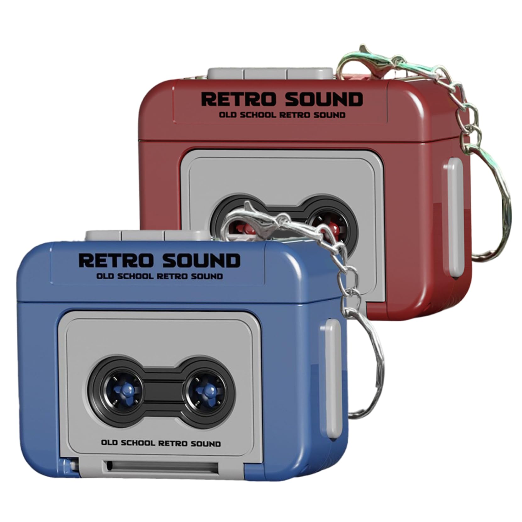 Grtheenumb Mini Tape Recorder Keychain, 2PCS Retro Cassette - Recordable Player with Music for Backpack, Handbag in Women's Keyrings & Keychains