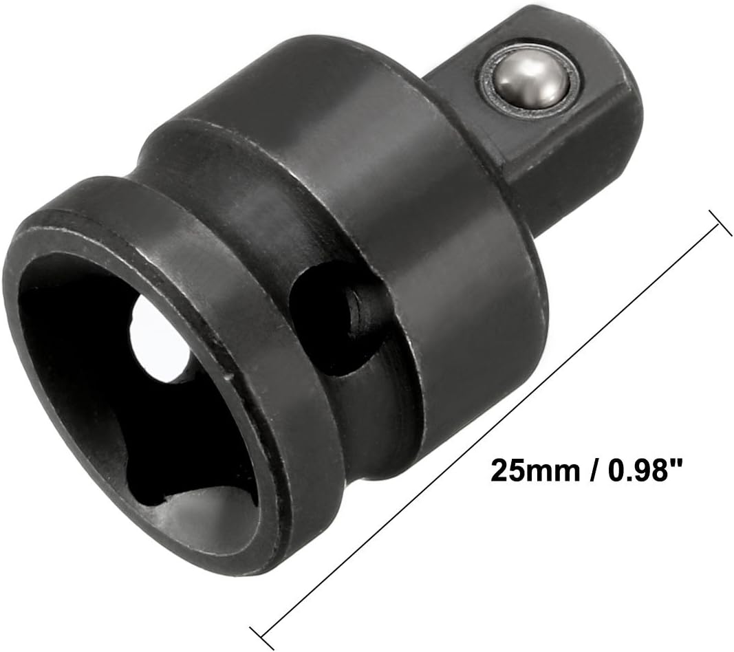 uxcell 3/8" Drive (Female) x 1/4" (Male) Impact Socket Reducer for Use with Air Impact Wrenches, Breaker Bars, Ratchets, CR-MO Steel