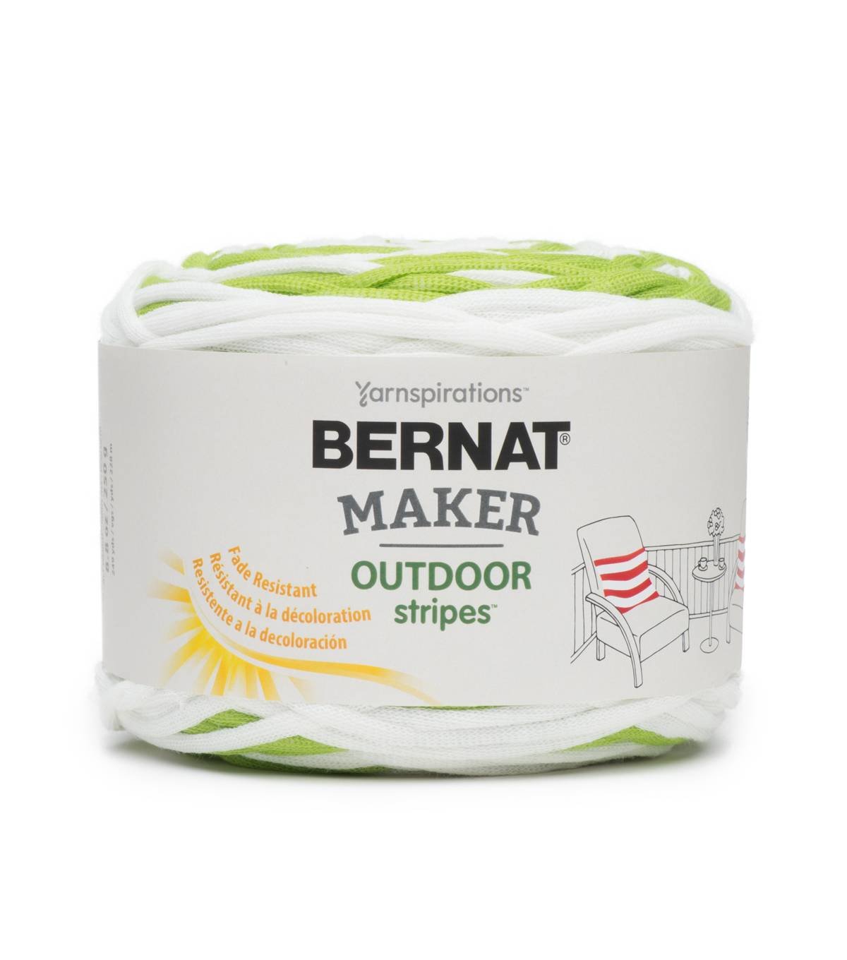 BernatMaker Outdoor stripes -250g- Fresh Citrus Stripe