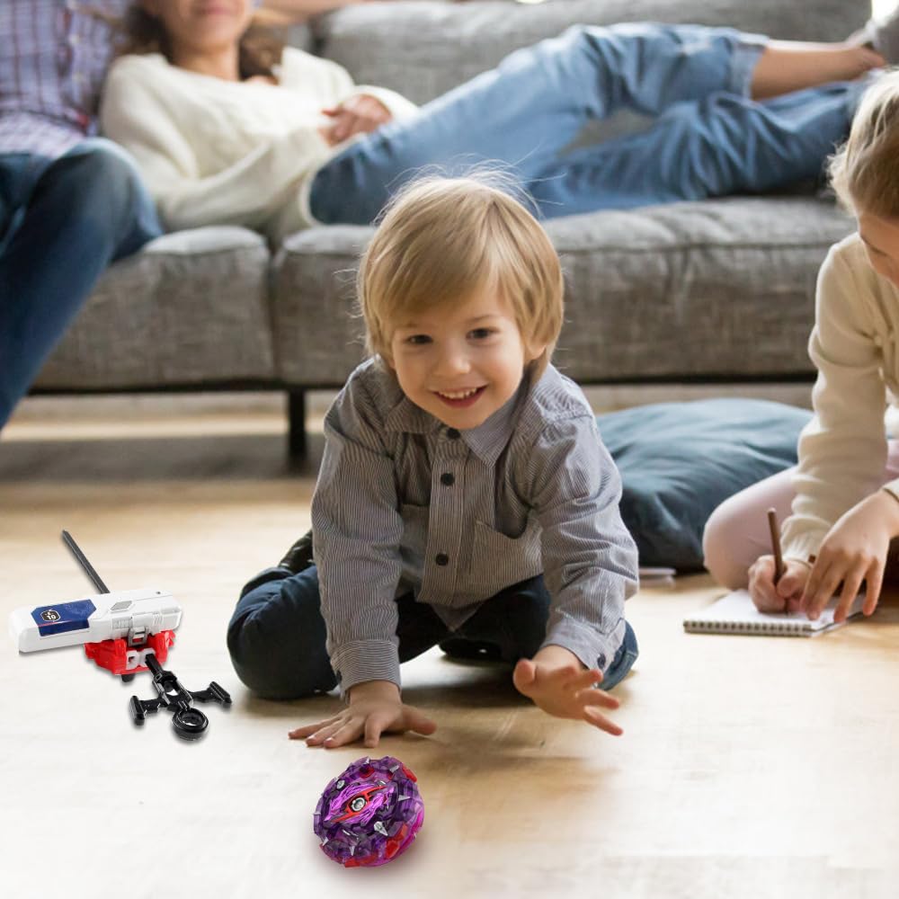 12 en 1 Set de Toupie Gyros Turbo, Toupie avec Lanceur Kit, 4D Set de Toupies de Combat pour Enfants de 6, 7, 8, 9, 10, 11 et 12 Ans, Cadeau d'anniversaire ou de Noël