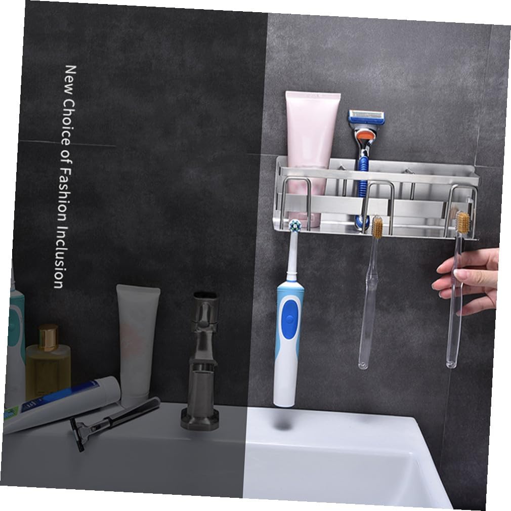 Stainless Steel Toothbrush Holder Practical for Toothbrush and Toothpaste Clean Dry Storage Silver 3-Person Capacity