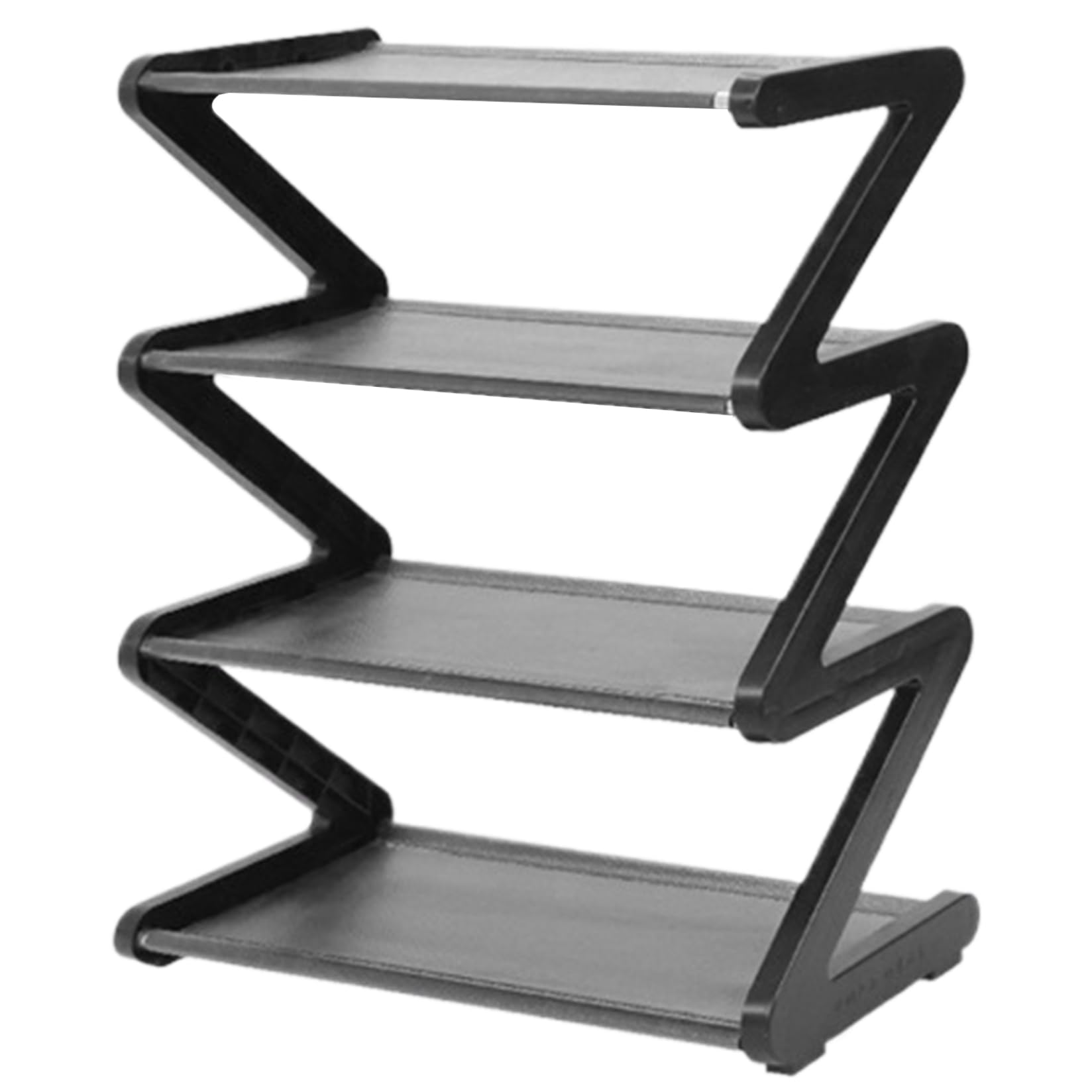 Hbbgdiy 4 Tier Shoe Rack Z Shape Galvanized Heavy Duty Waterproof Rust Resistant Shoe Shelf Floor Standing Organizer for Entryway Hallway Bedroom Closet