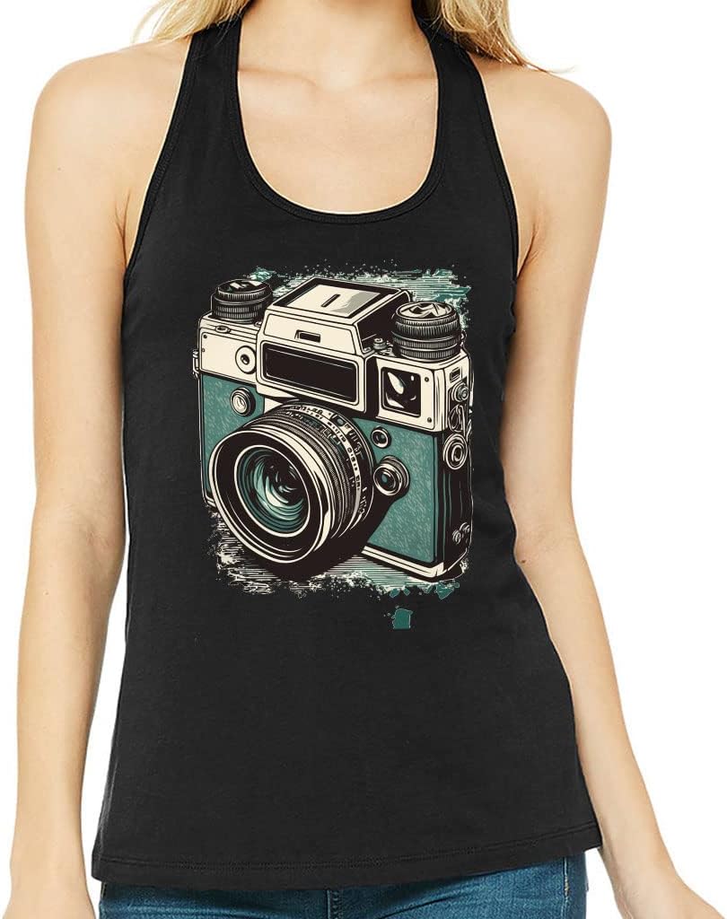 Vintage Camera Women's Racerback Tank - Unique Tank Top - Retro Workout Tank