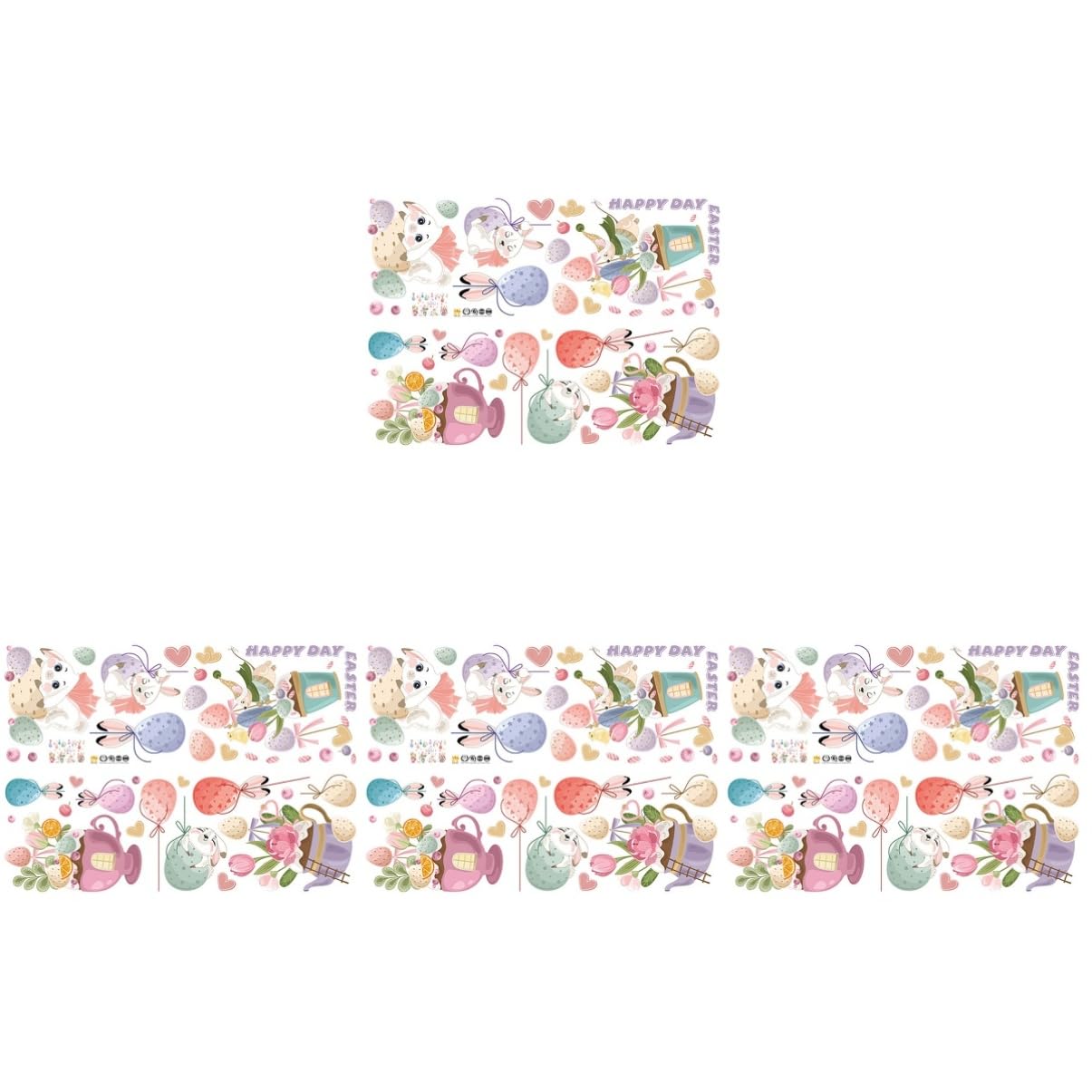 Autocollant Mural De Pâques PRETYZOOM 8 Ensembles Stickers Lapin